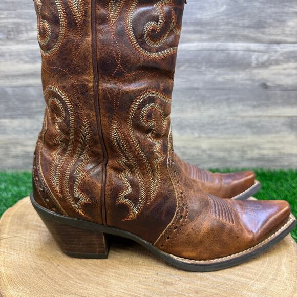 Ariat Women - Size 6B - Brown Heritage Snip Toe Cowboy Boots Style 10005908 - Picture 5 of 13
